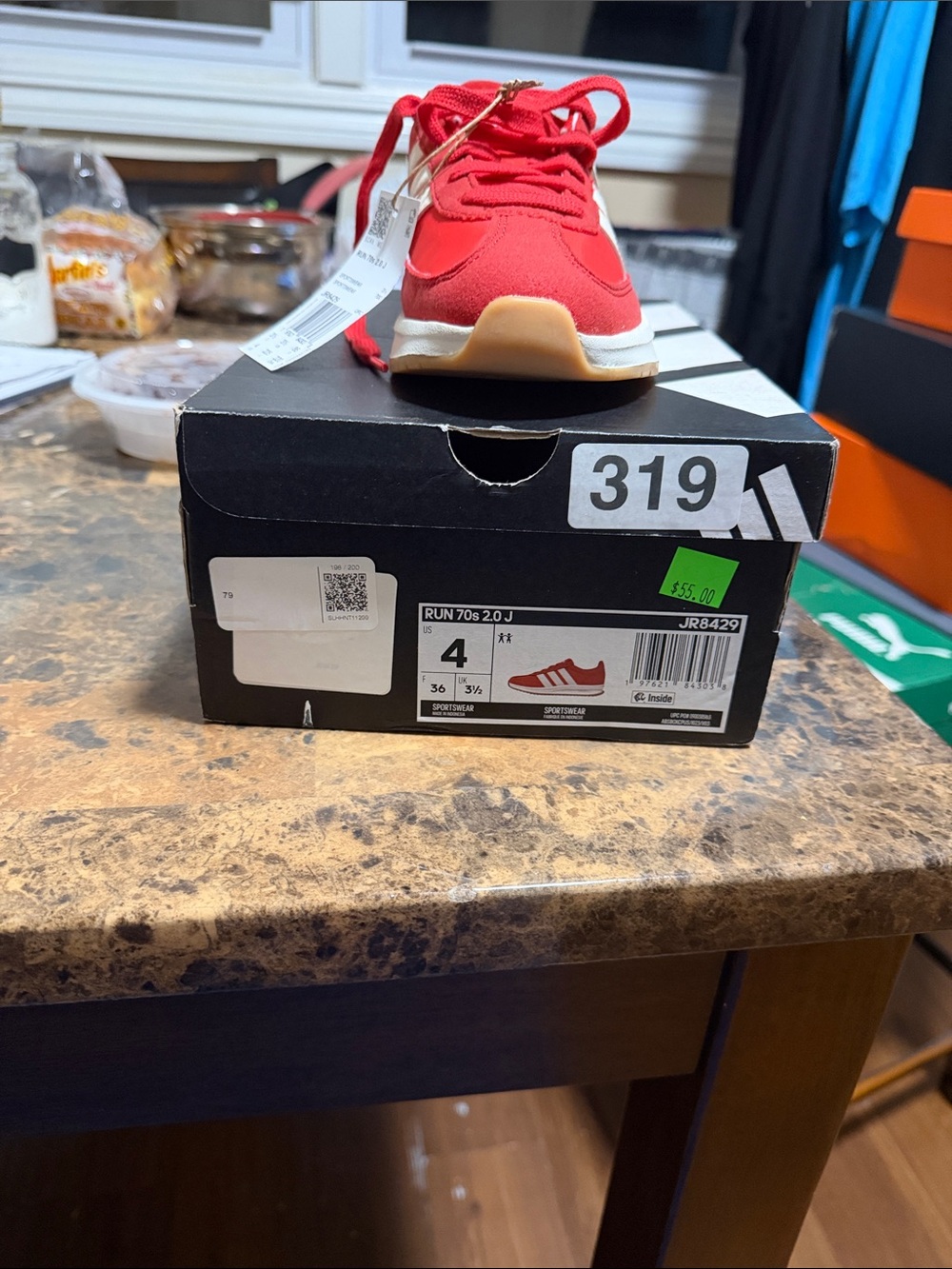 adidas Kids Red Run 70s J Sneaker